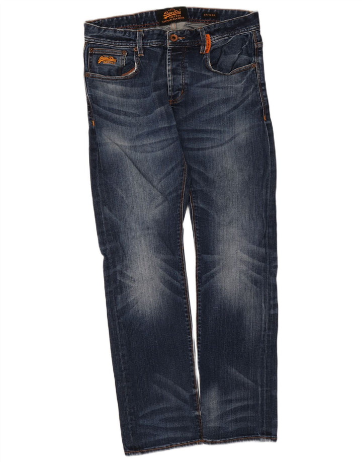 Superdry Jean droit W32 L30 bleu coton homme