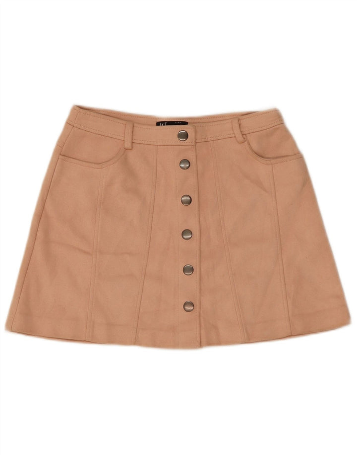 Zara Femme Mini Jupe Moyenne W28 L15 Beige Polyester
