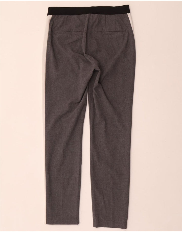 Pantalon Chino Slim Femme Zara Petit W26 L28 Gris Colorblock Polyester