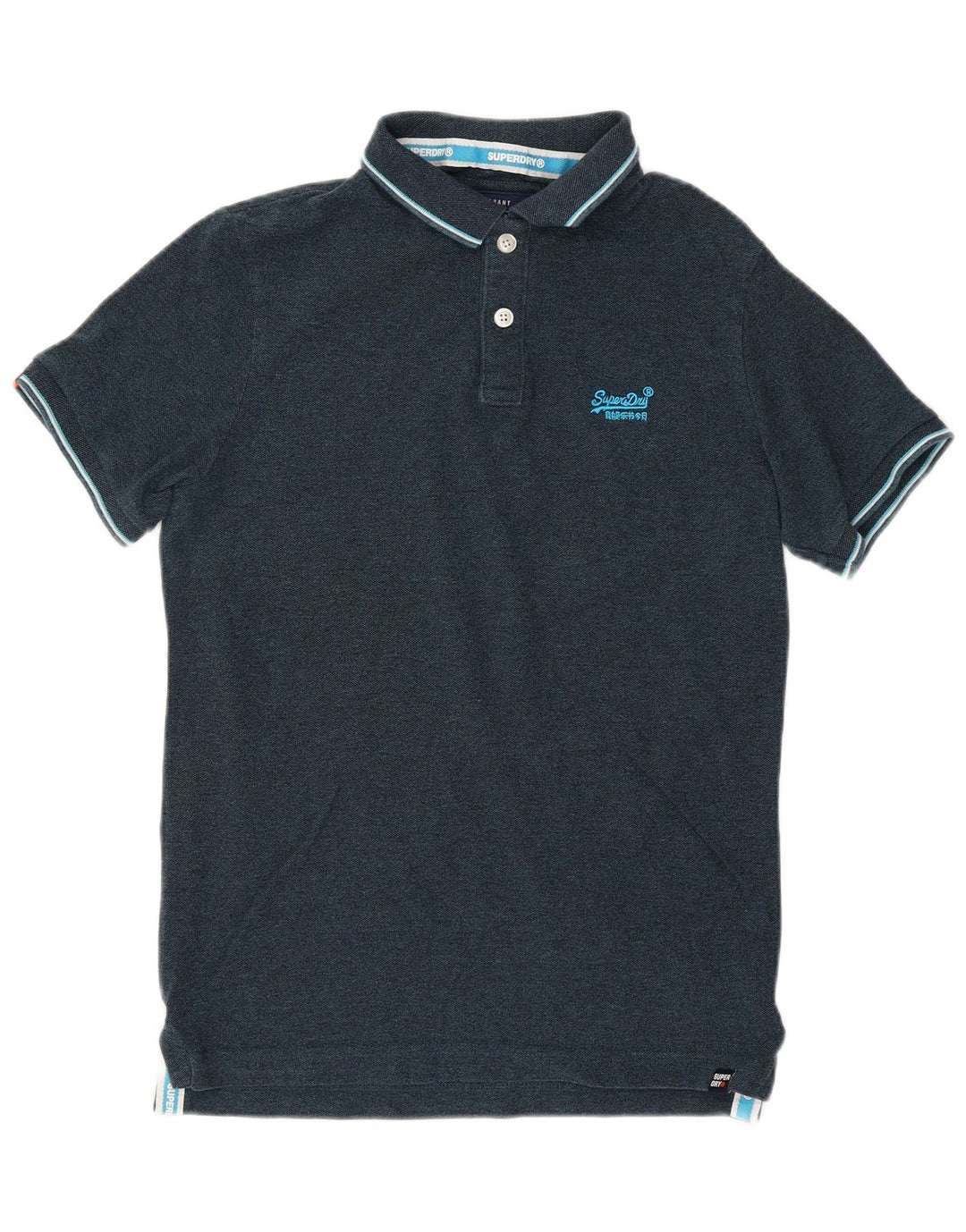 SUPERDRY Polo Homme Bleu Marine Moyen Coton