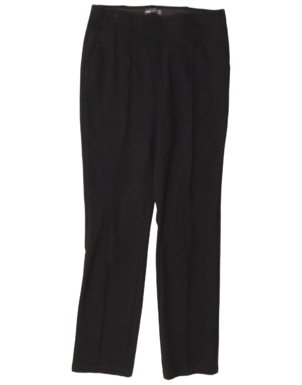 Marks & Spencer Pantalon de costume droit pour femme UK 12 Medium W32 L30 Noir