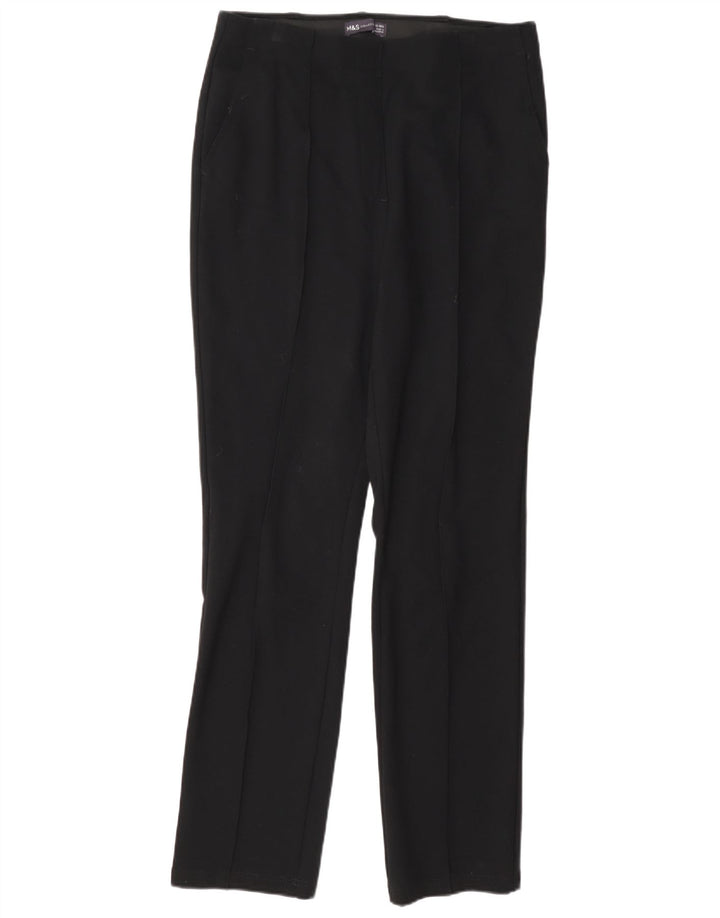 Marks & Spencer Pantalon de costume droit pour femme UK 12 Medium W32 L30 Noir