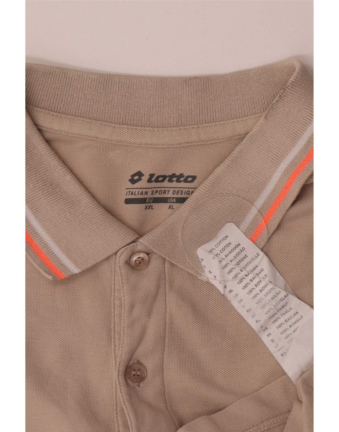 Lotto Polo Homme XL Beige Coton