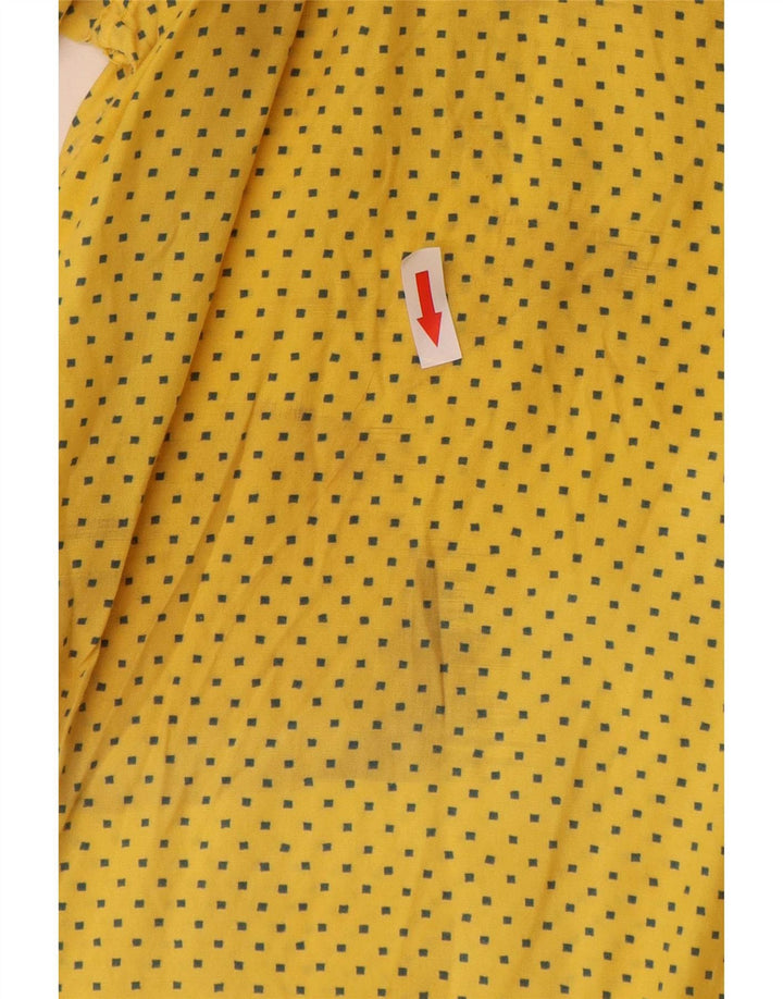 Chemise à manches courtes homme vintage grande viscose tachetée jaune