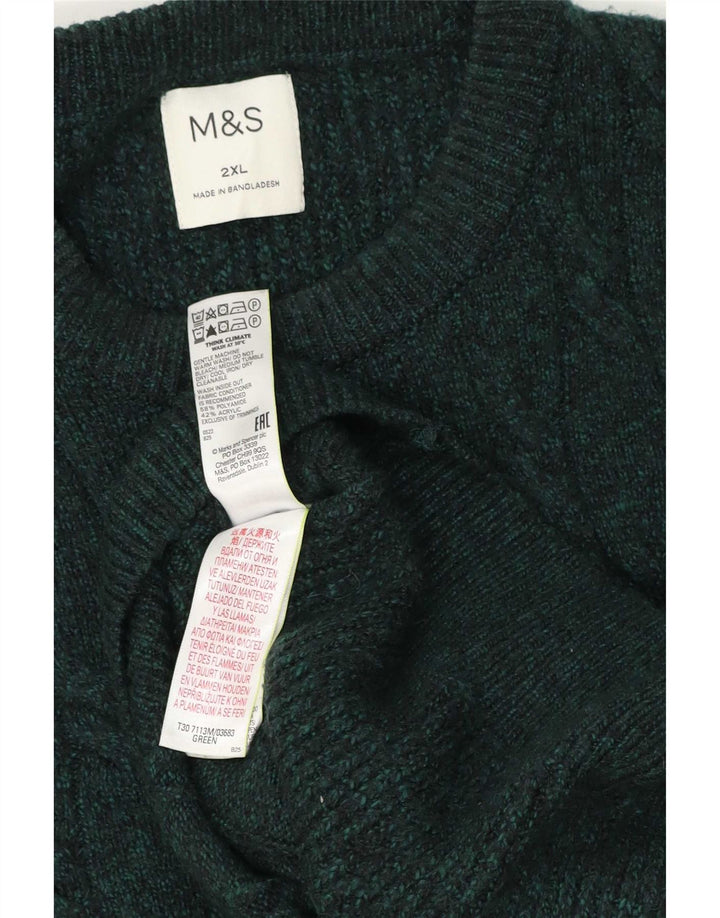 Marks & Spencer Pull ras du cou pour homme 2XL Vert Polyamide