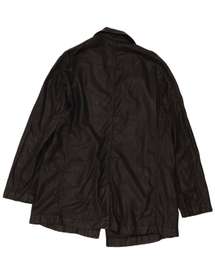 All Saints Veste blazer ouverte pour femme UK 16 Large Noir Lyocell