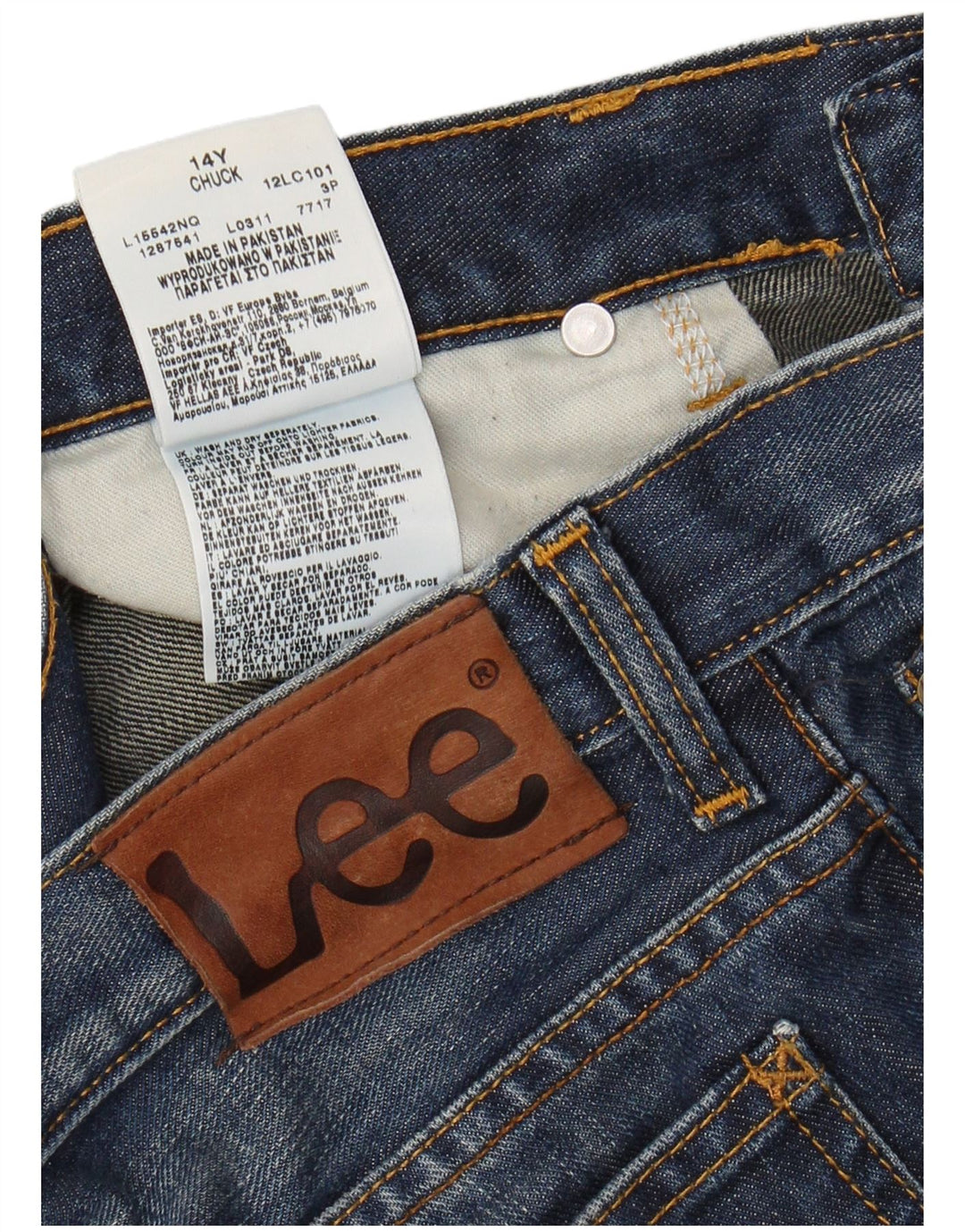 LEE Jean droit Chuck pour garçon 13-14 ans W28 L31 Bleu Coton