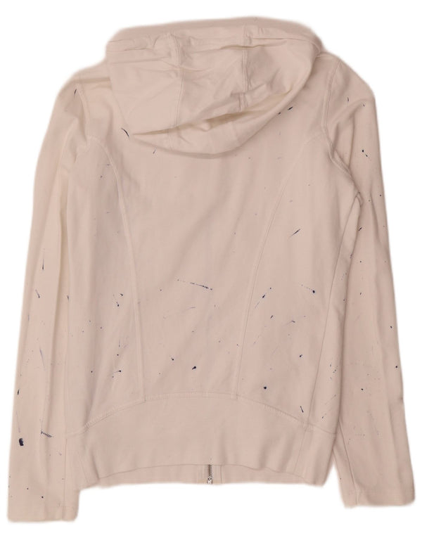 Converse Pull à capuche zippé pour femme UK 16 Grand coton tie-dye blanc