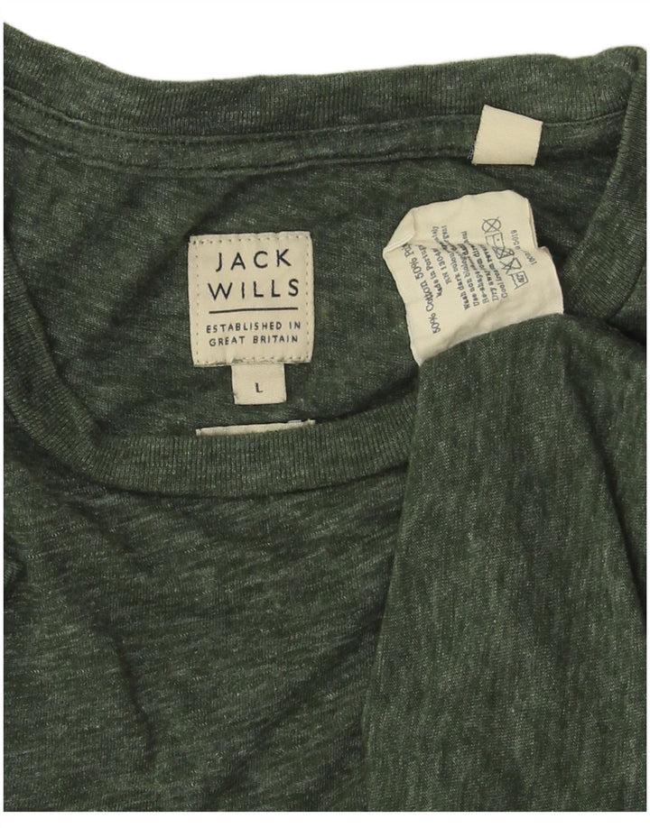 JACK WILLS T-Shirt Homme Haut Large Vert Coton
