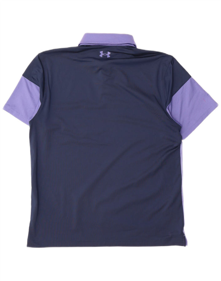 Under Armour Polo Homme Large Violet Colourblock Polyester