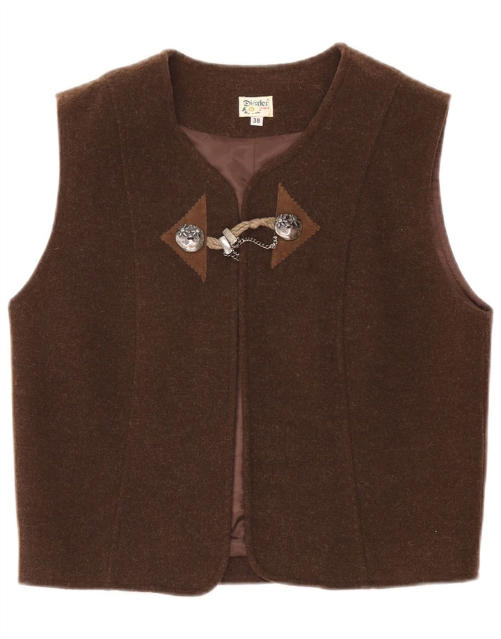 Distler Gilet Trachten Femme EU 38 Laine Marron Moyen