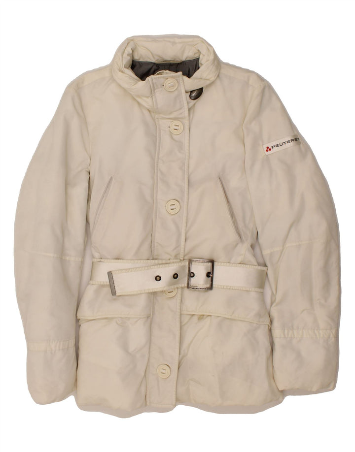 PEUTEREY Womens Padded Jacket IT 42 Medium Off White Polyamide Vintage PEUTEREY and Second-Hand PEUTEREY from Messina Hembry 