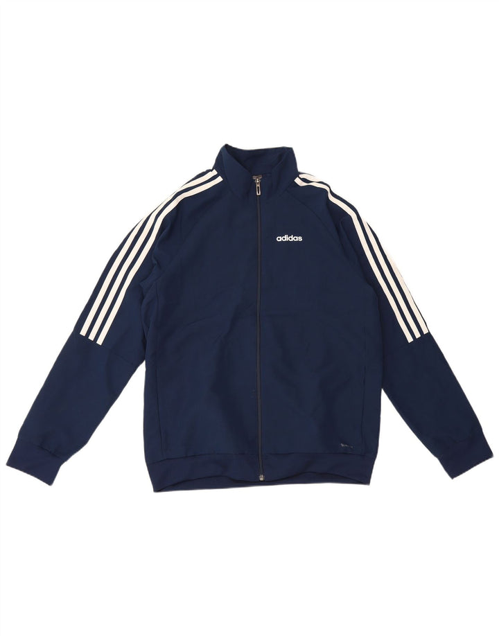 Veste de survêtement Adidas Garçon Climalite 13-14 ans Bleu Marine Polyester