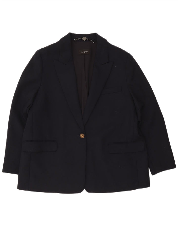 Marks & Spencer Veste blazer surdimensionnée à 1 bouton pour femme UK 18 XL Bleu marine