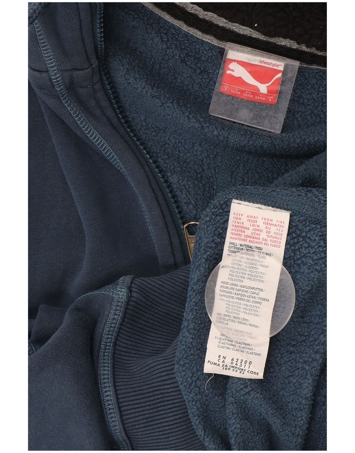 Puma Sweat à capuche zippé pour homme Petit Bleu Coton