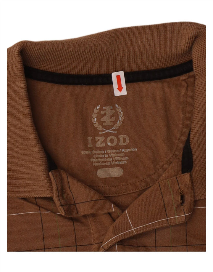 Izod Polo Homme Marron Moyen Coton Géométrique