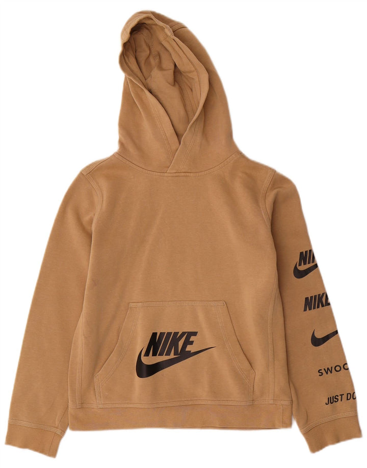 NIKE Pull à capuche graphique pour garçon 10-11 ans Coton beige moyen