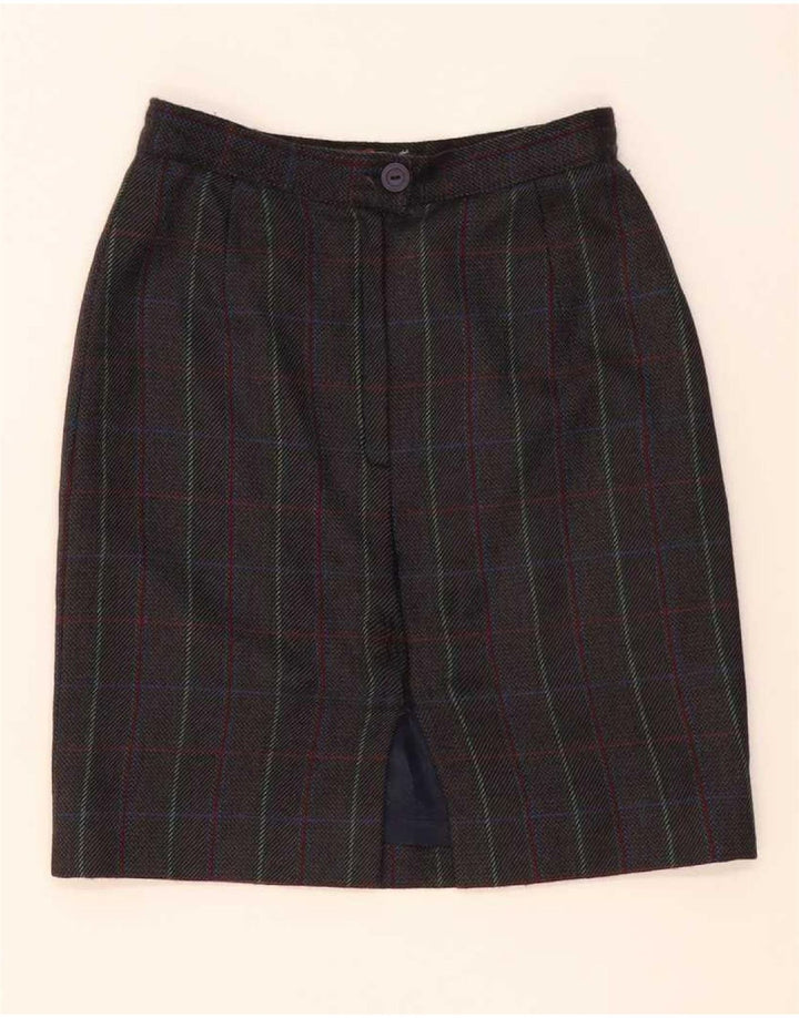 vintage Femme 2 Pièces Jupe Ensemble IT 42 Moyen W26 Marron Check