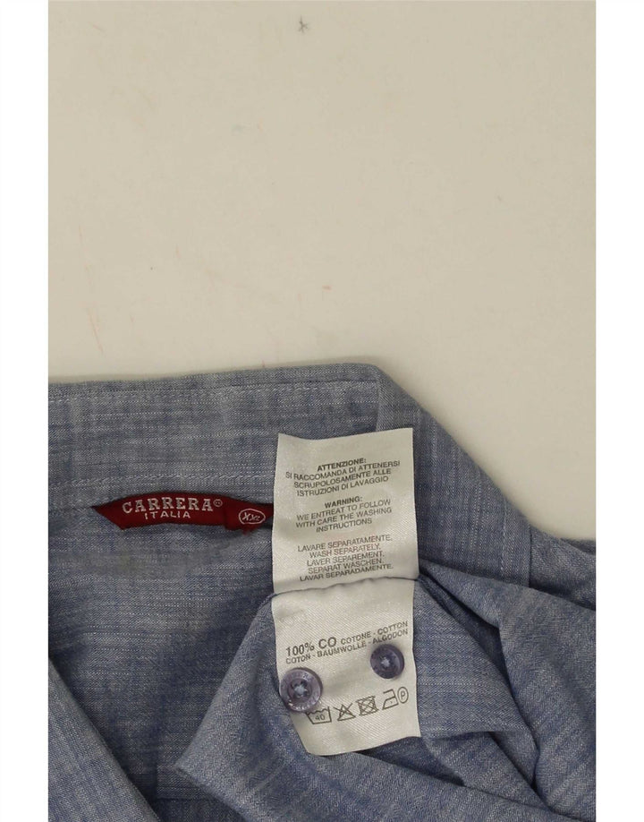 Carrera Chemise à manches courtes pour homme 2XL Bleu Coton
