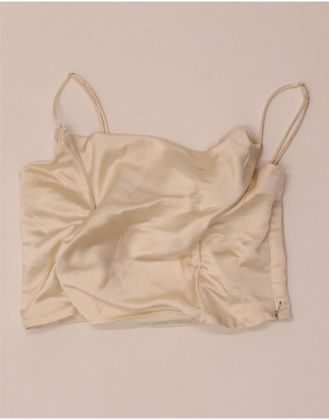 Zara Womens Crop Cami Top UK 14 Large Blanc Cassé