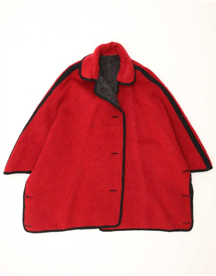 Vintage Manteau cape réversible pour femme Taille unique Gris