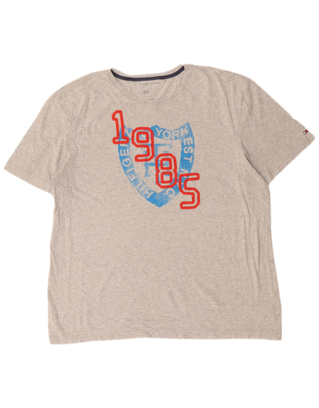TOMMY HILFIGER T-Shirt Graphique Homme XL Gris Coton