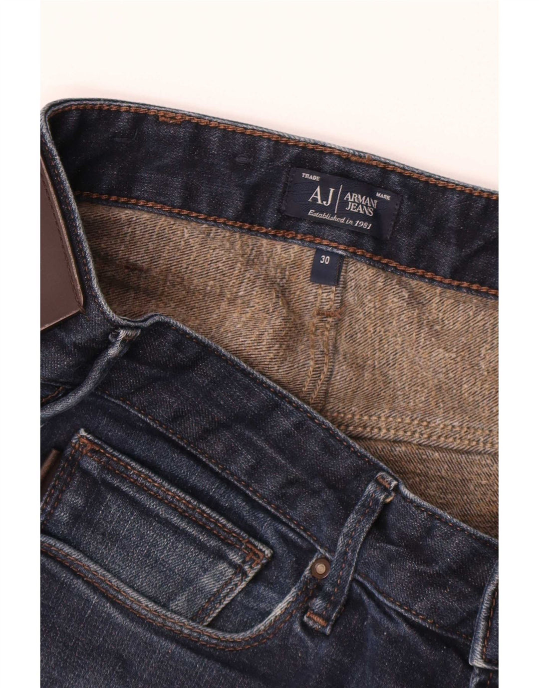 Armani Homme Jean Slim W30 L28 Bleu Marine Coton