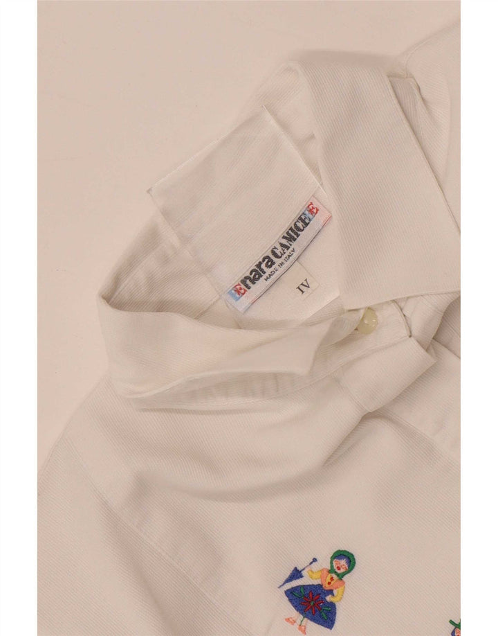 Naracamicee Chemisier graphique pour femme UK 14 Medium Blanc Ethnique