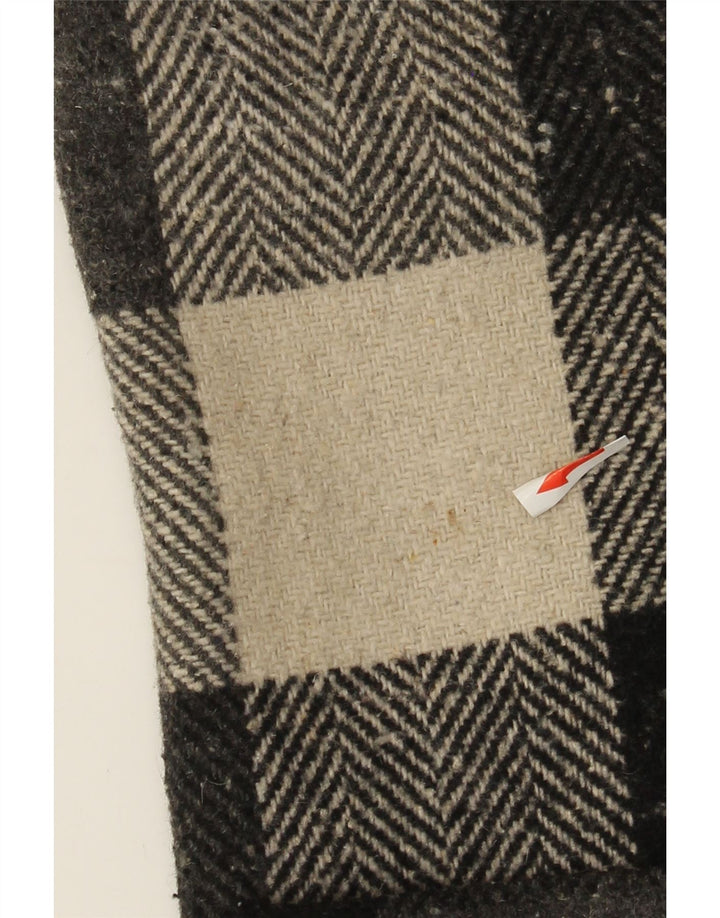 Gilet Femme Vintage IT 44 Laine À Carreaux Noir Moyen