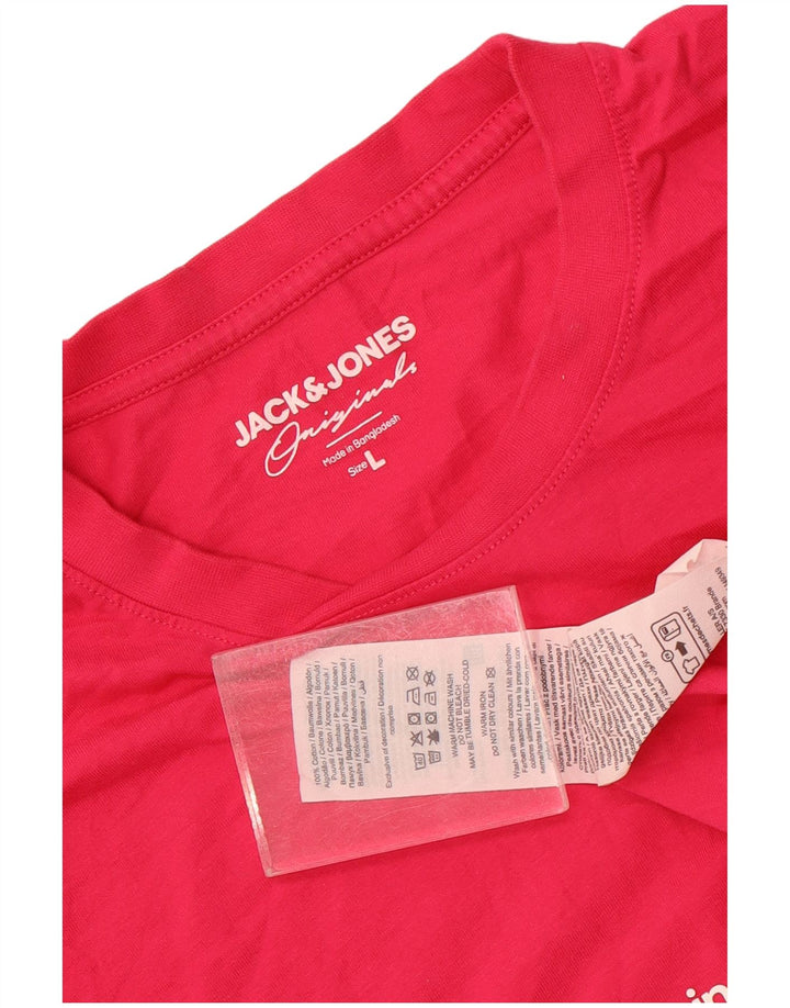 Jack & Jones T-Shirt Homme Haut Large Rose Coton
