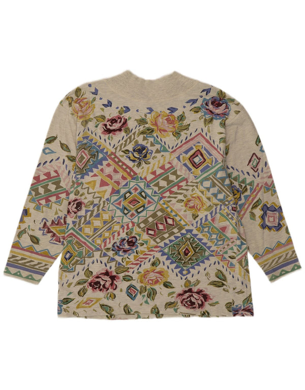Together Chemisier Femme Top UK 44 Vert Moyen Floral Coton Bohème