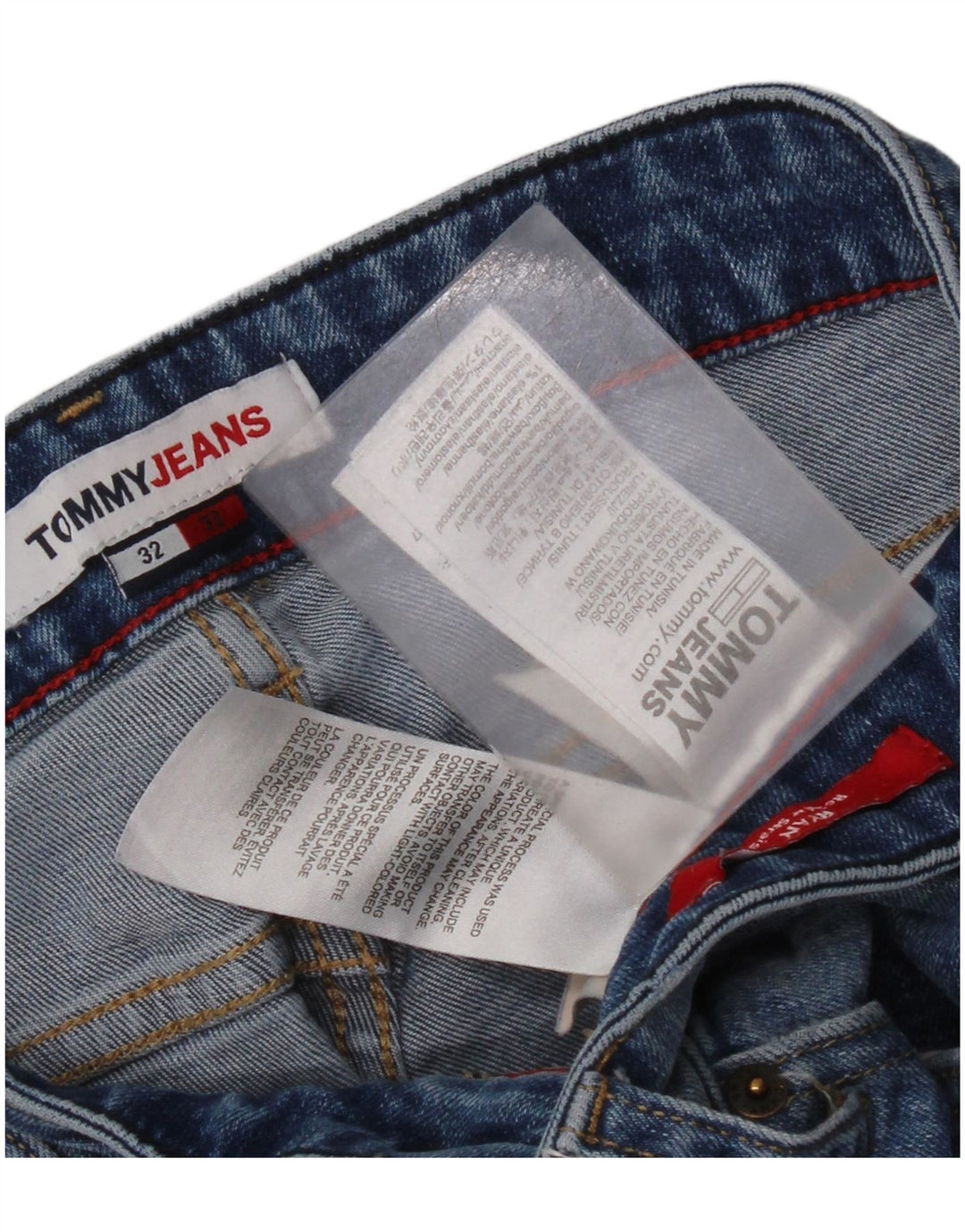 Tommy Hilfiger Jean Droit Ryan Regular Homme W32 L32 Bleu Coton