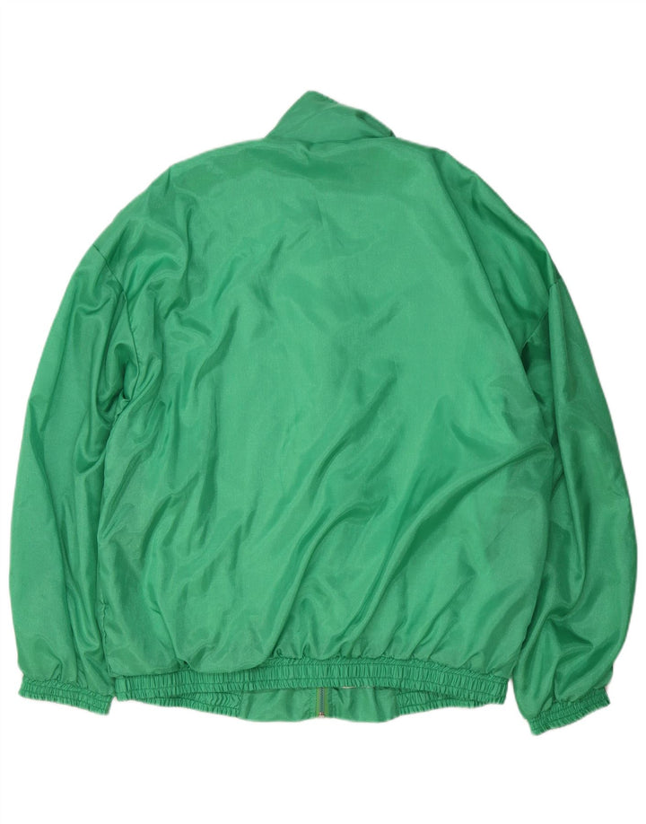 vintage Mens Survêtement Top Veste Grand Nylon Vert