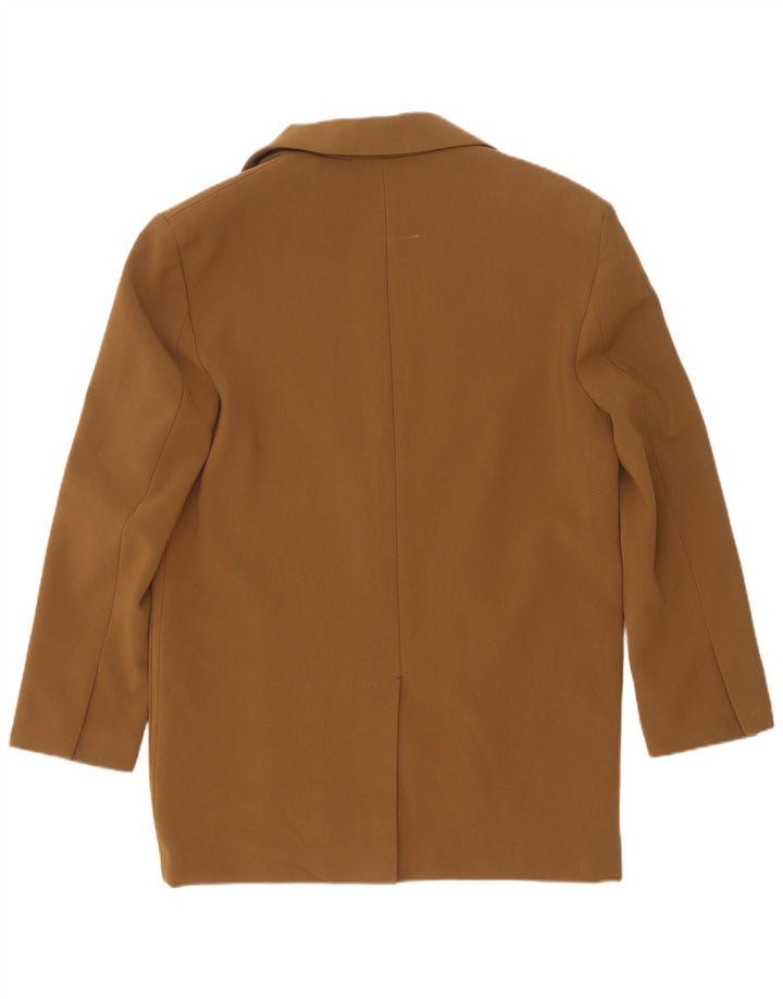 Zara Veste blazer surdimensionnée à 2 boutons pour femme UK 10 Petit Marron Polyester