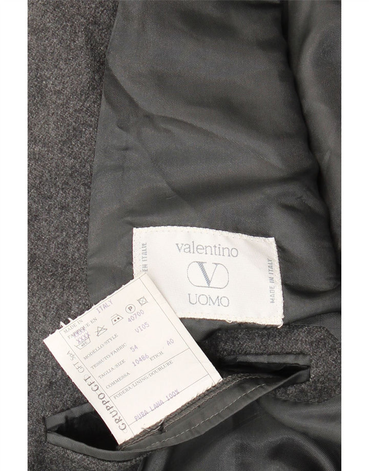 Valentino Veste Blazer 2 Boutons Homme 2 Boutons IT 54 2XL Gris Laine Vierge