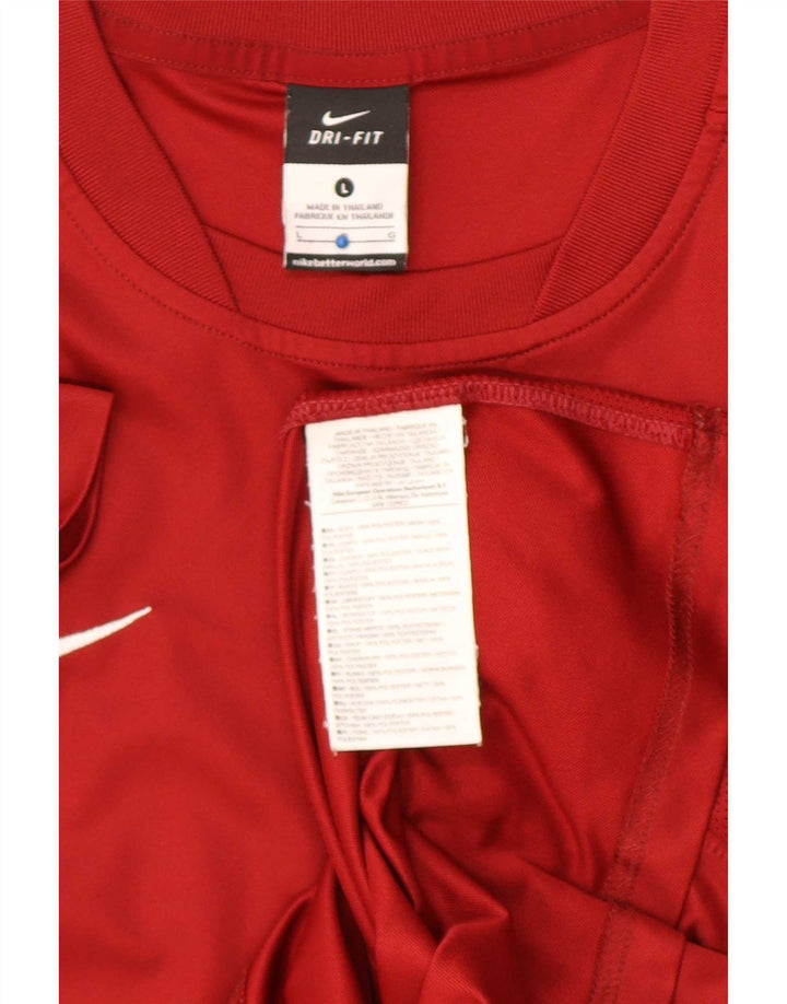 Nike Hommes Dri Fit T-Shirt Haut Large Rouge Polyester