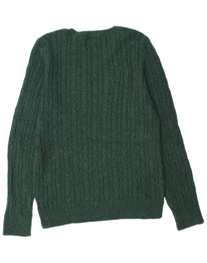 Superdry Pull ras du cou pour femme UK 12 Acrylique vert moyen