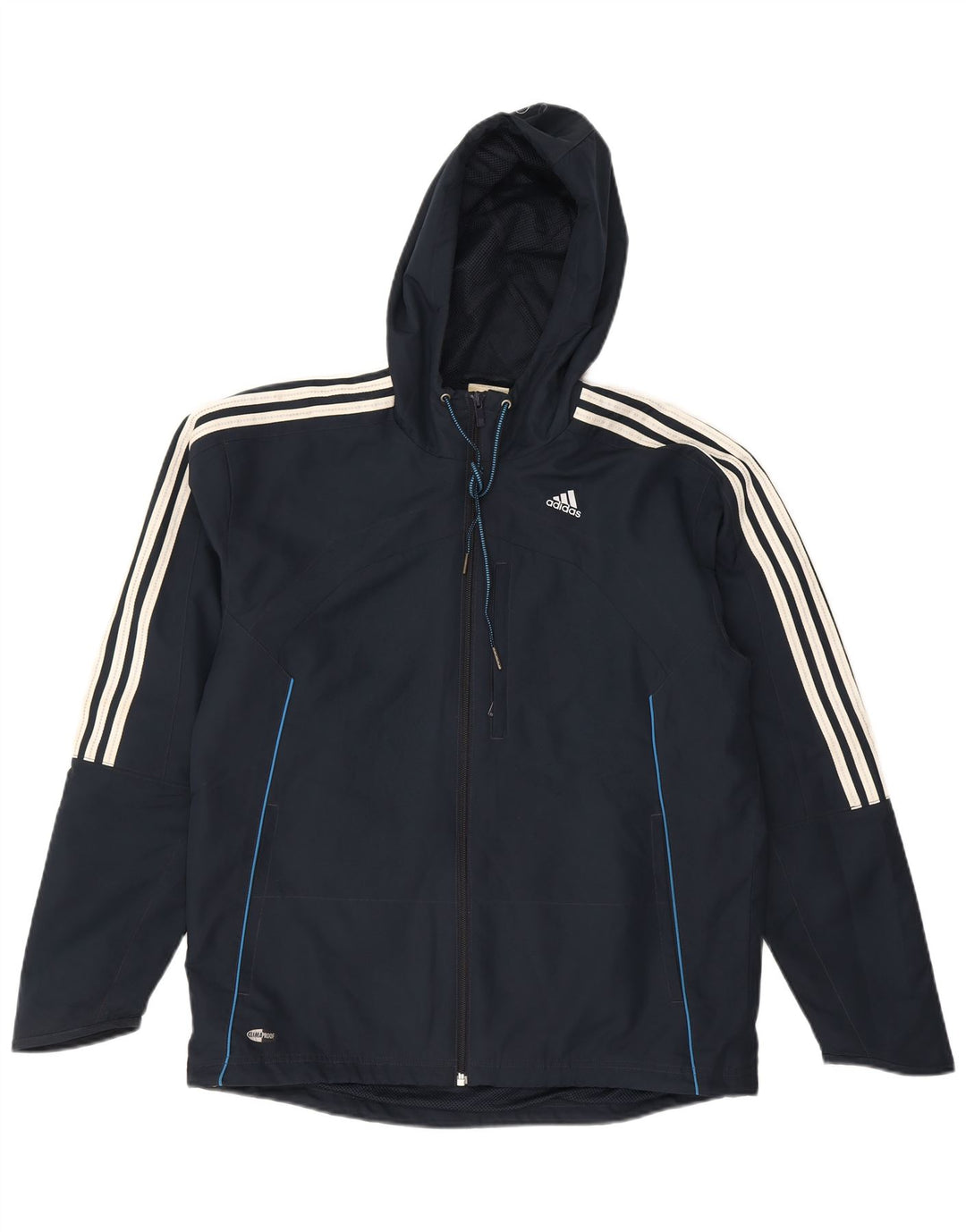 Adidas Veste de pluie Clima Proof pour homme UK 38/40 Bleu marine moyen Polyester