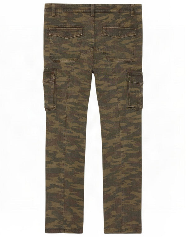 Pantalon cargo droit femme vintage W30 L30 Kaki Camouflage Coton