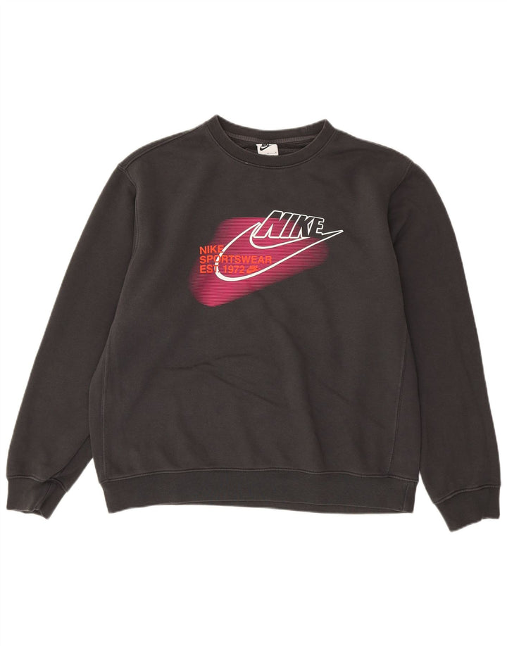 Nike Homme Sweat-Shirt Graphique Gris Moyen Coton