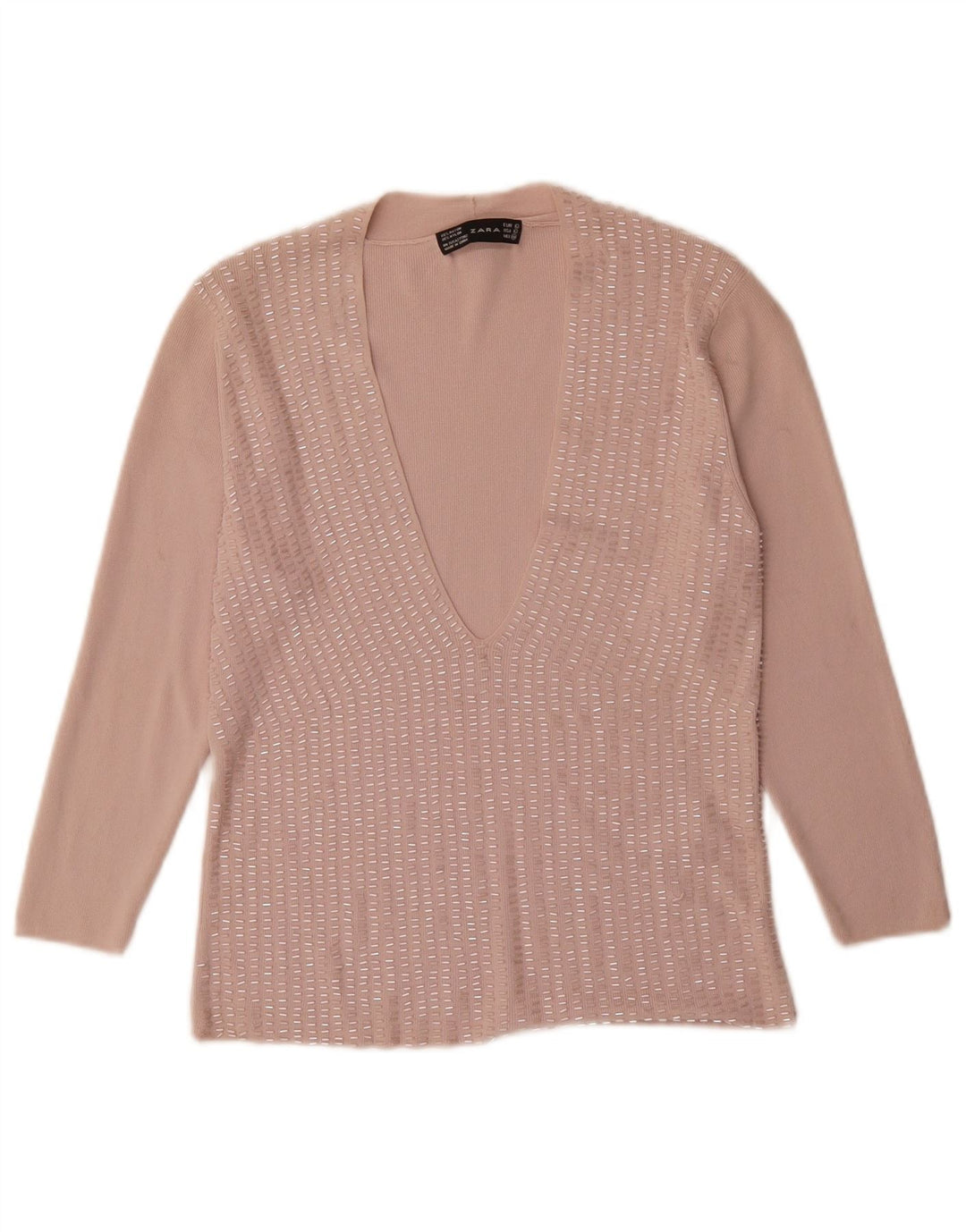 Zara Womens Blouse Top UK 14 Grande Rayonne Rose