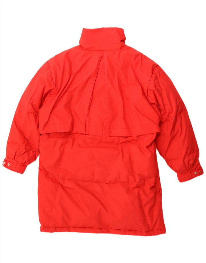 manteau rembourré surdimensionné femme vintage EU 36/38 petit polyester rouge