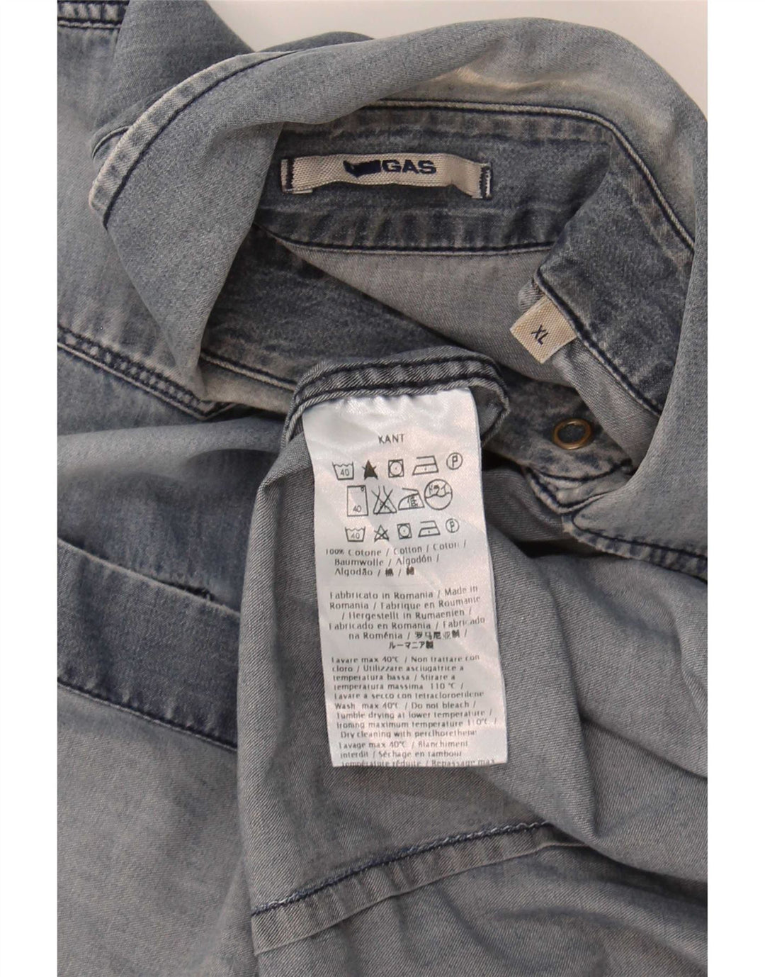 Gas Chemise en Jean Homme XL Bleu Coton