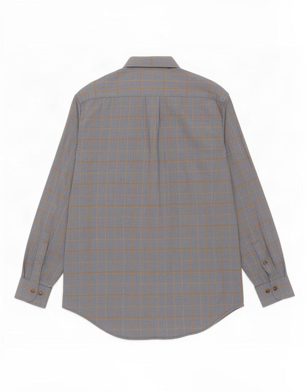 Brooks Brothers Chemise en flanelle pour homme en coton à carreaux bleu moyen