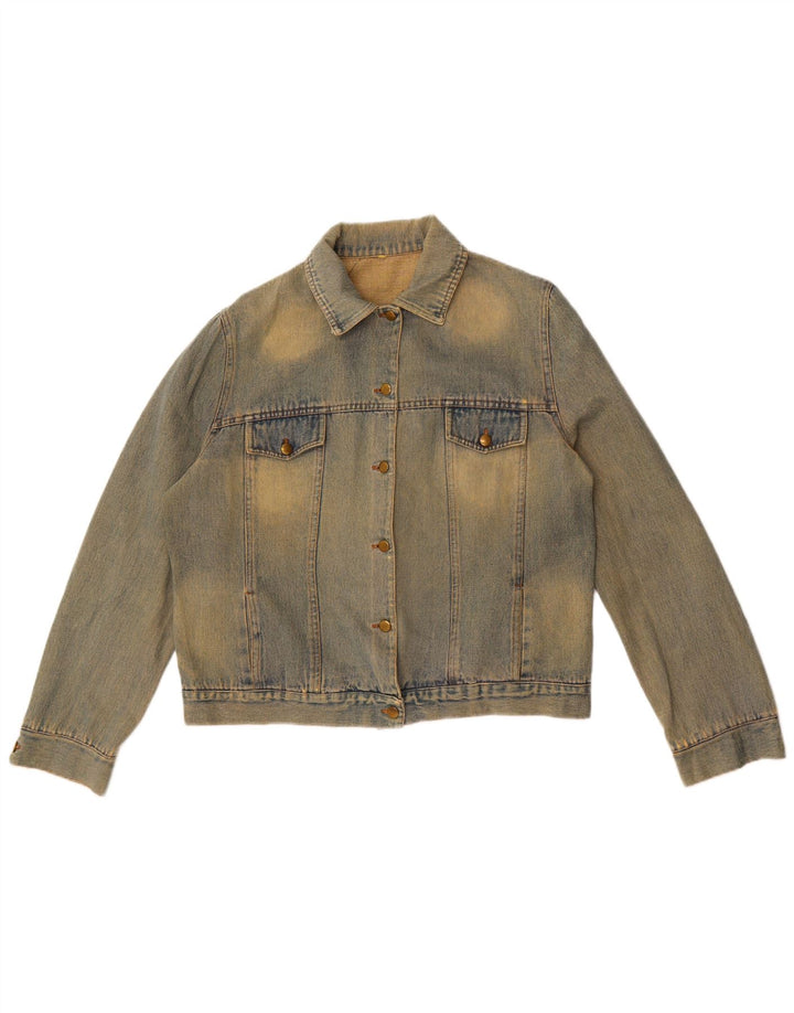 veste en denim femme vintage UK 16 Grand Bleu