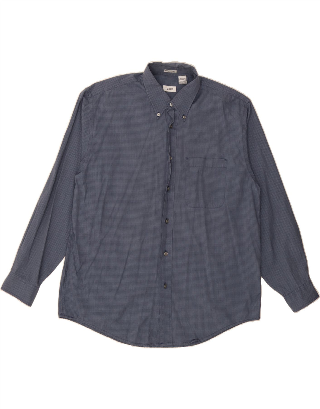 IZOD Mens Shirt Large Navy Blue Check Cotton Vintage Izod and Second-Hand Izod from Messina Hembry 