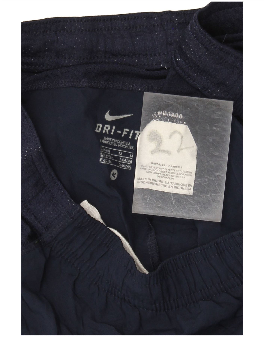 NIKE Short de sport Dri Fit pour femme UK 12/14 Bleu marine moyen Colourblock