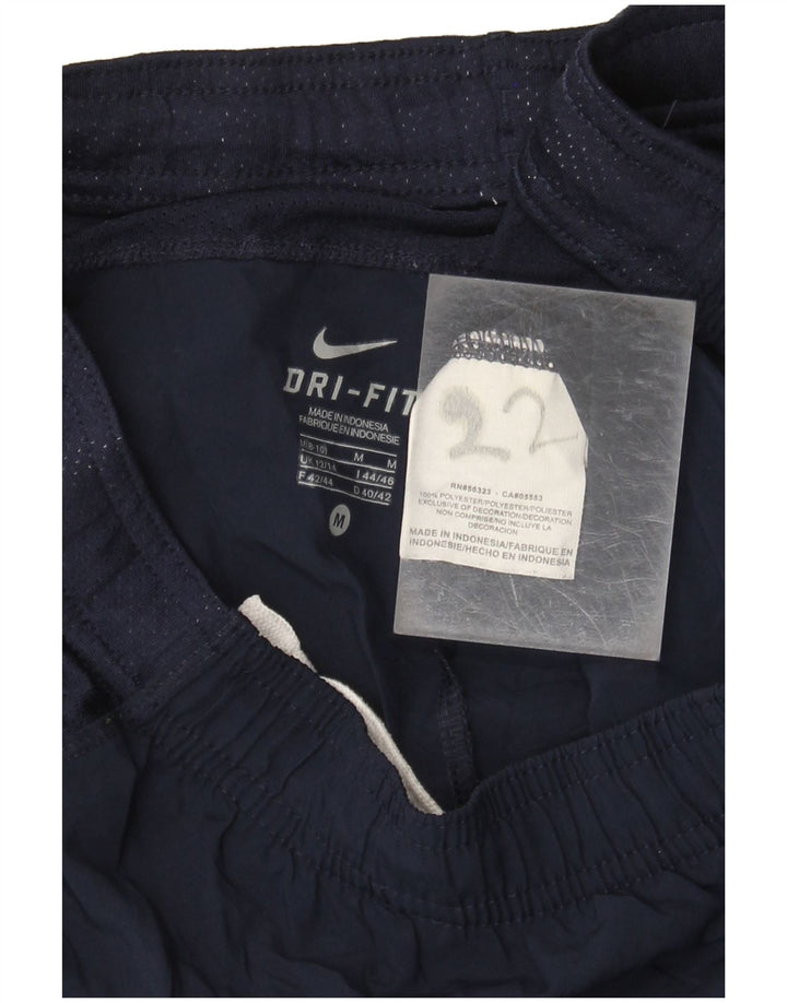 NIKE Short de sport Dri Fit pour femme UK 12/14 Bleu marine moyen Colourblock