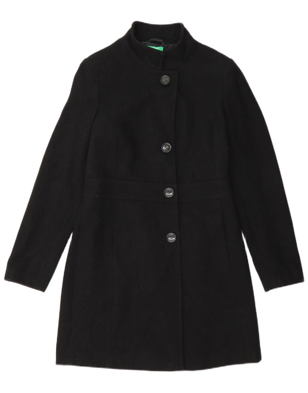 Pardessus Benetton pour femme UK 8 Small Black Wool