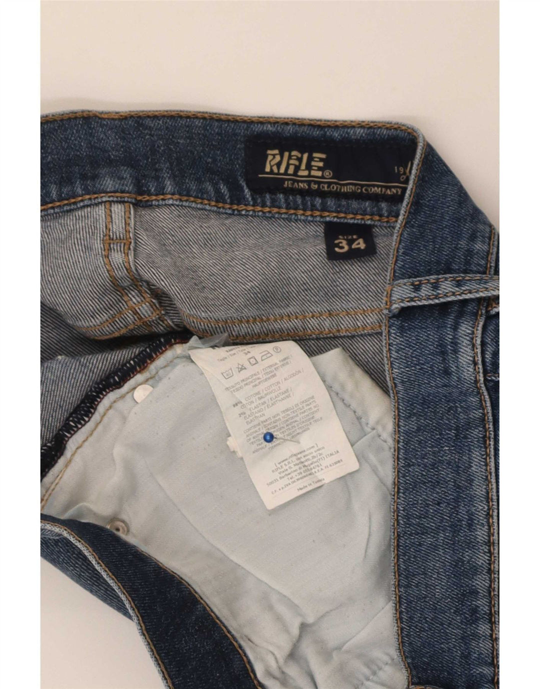 Jean droit femme Rifle W34 L35 bleu coton